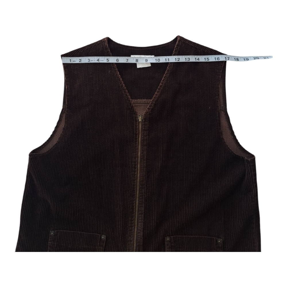 Vintage corduroy brown vest & brown high waist pants & sleeveless jacket - Picture 7 of 12